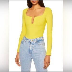 Susana Monaco Square Sweetheart Top Women’s Large Endive Long Sleeve Pullover